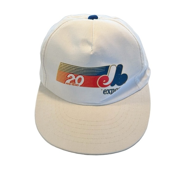 Vintage 1989 MLB Montreal Expos 20th Anniversary Adjustable Snapback Hat OSFM - Picture 1 of 10